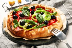 Concept of tasty food, delicious Vegetable galette