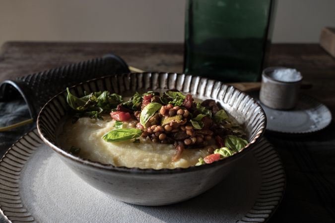 Polenta with vegetarian ragut