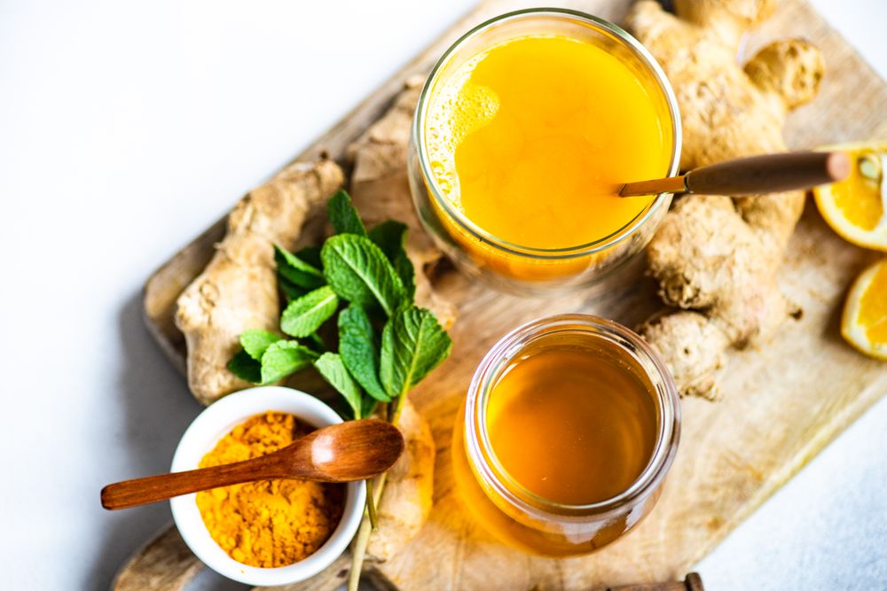 To view of ingredients for healthy tea