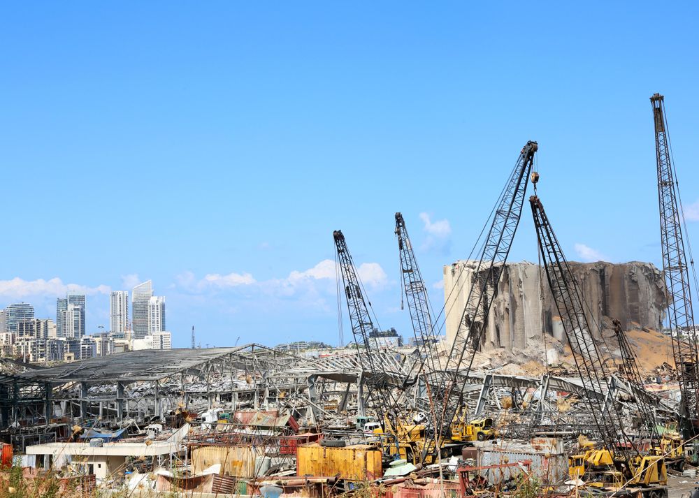 Beirut port area after the explosion