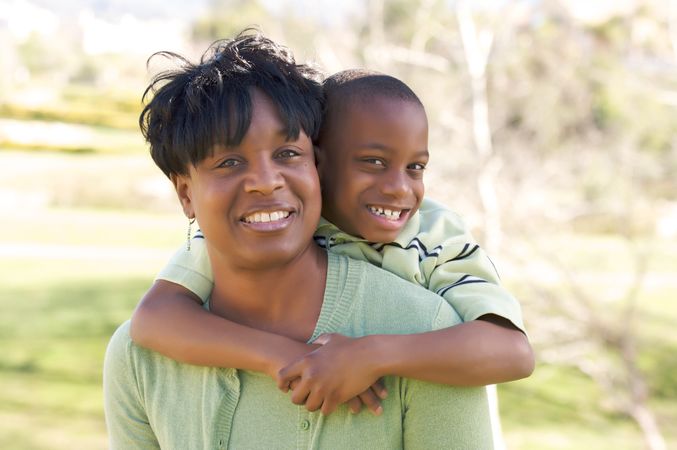 Happy Woman and Child