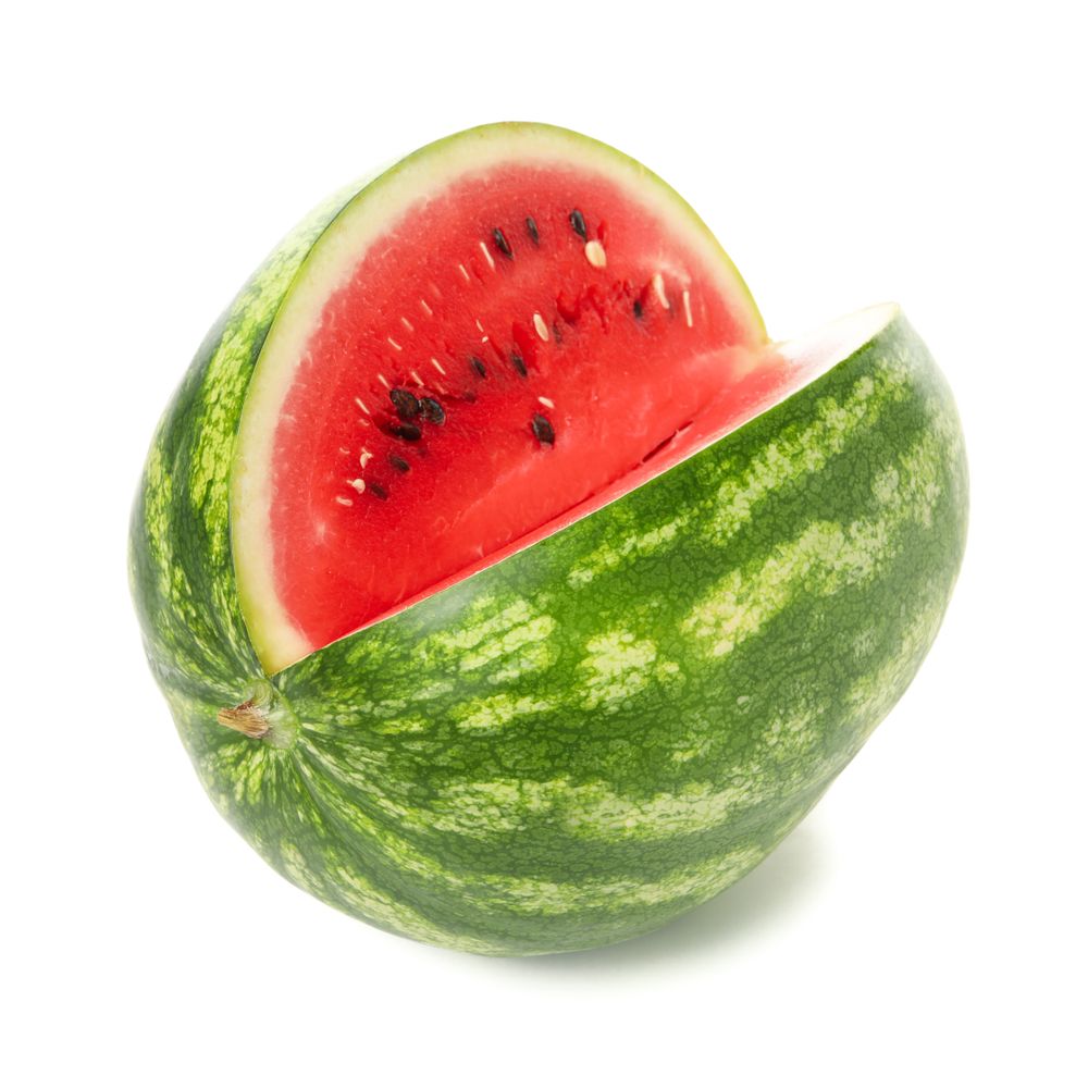 Fresh watermelon isolated on plain background. Summer fruit