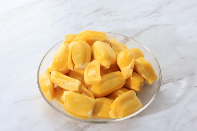 Peeled Jackfruit, Fresh Yellow Ripe Peeled Jack Fruit Nangka Slices
