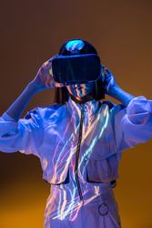 Woman in VR headset