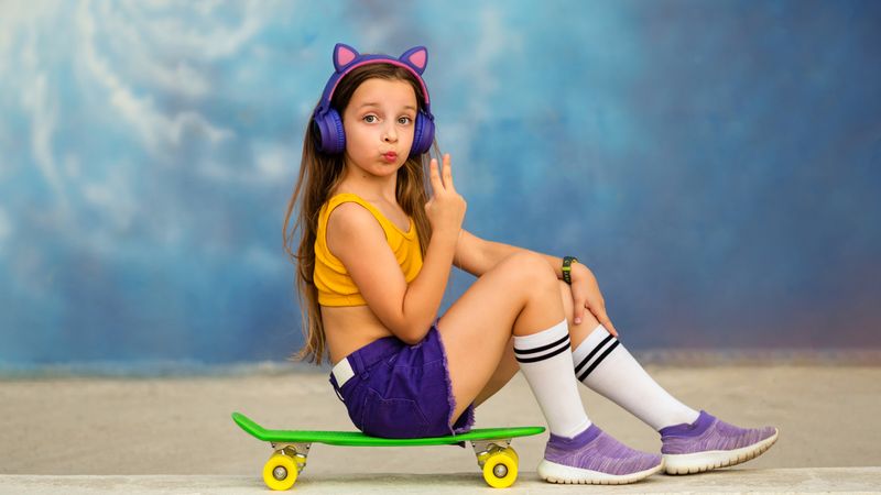 Girl with Skateboard