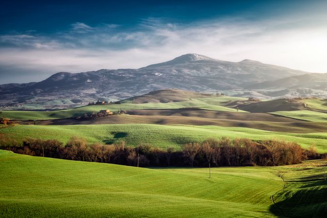 Wonderful empty green fields