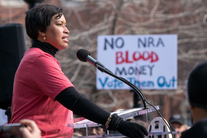Washington DC, USA - March 24, 2018: Mayor Muriel Bowser speaking at rally