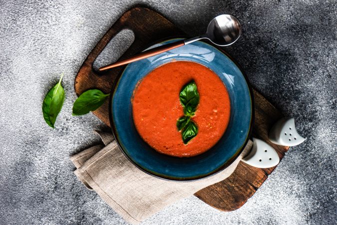 Traditional Spanish tomato soup Gazpacho