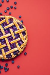 Traditional American blueberry pie