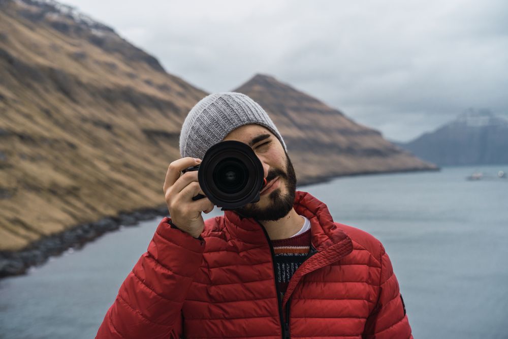Man photographing outdoors