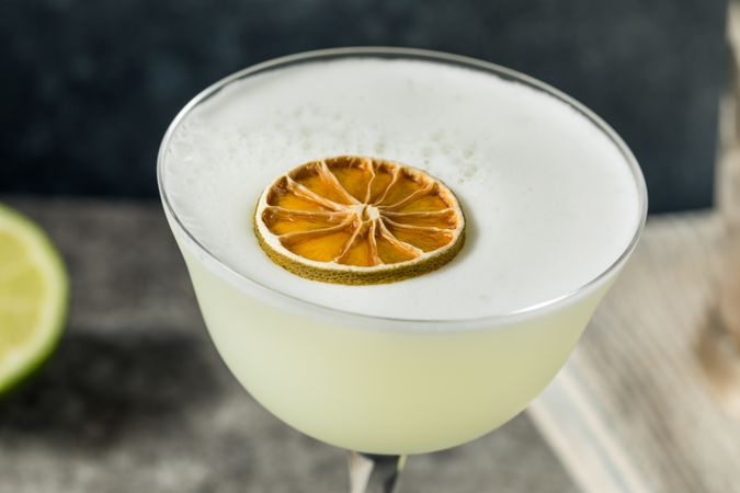 Boozy Foamy Gin Sour Cocktail