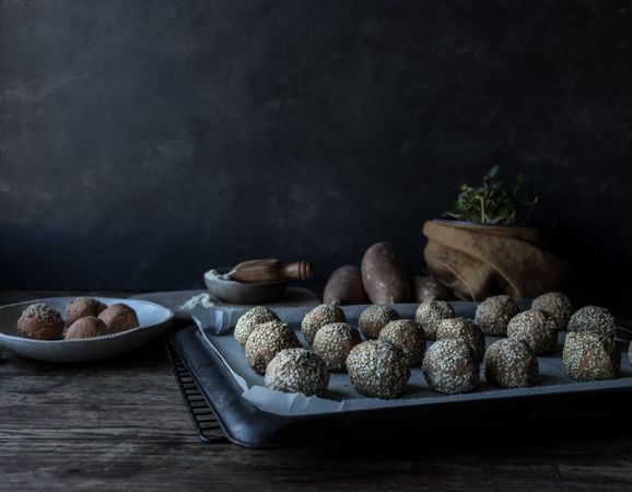 Fresh sweet potato falafel