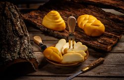 Variety of smoked braided cheese