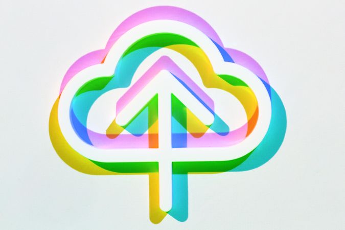 Colorful cloud upload icon