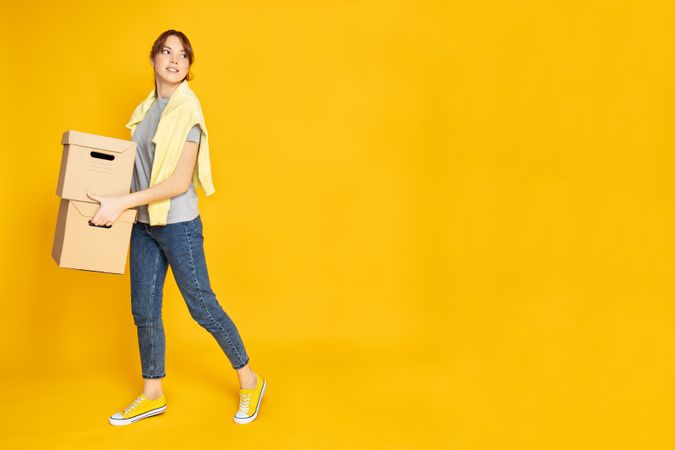 Concept of move with a young woman