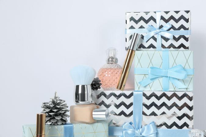 Concept of cosmetics, winter cosmetics, space for text