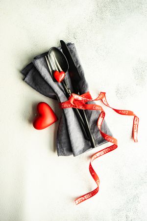 Cutlery for Valentine's day with hearts