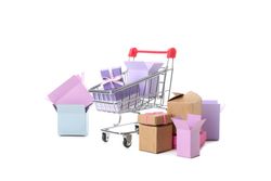 Concept of shopping, discounts, isolated on light background