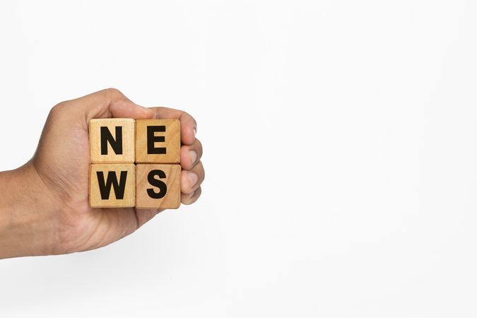news word on wooden blocks