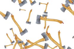 Scattered axes on light background