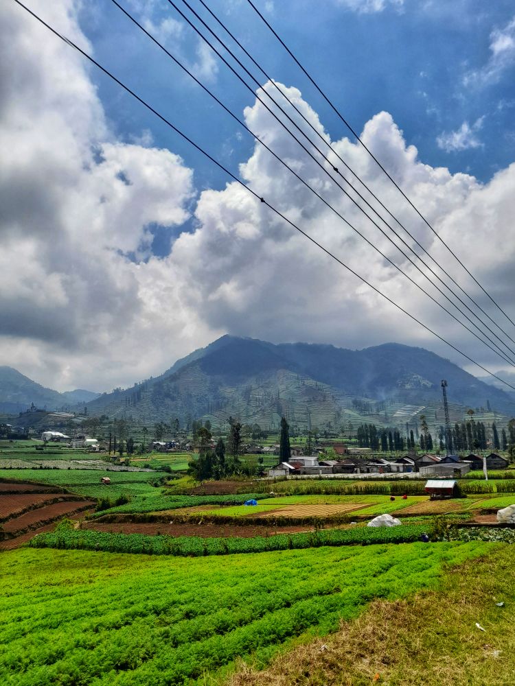 village on a mountain slope