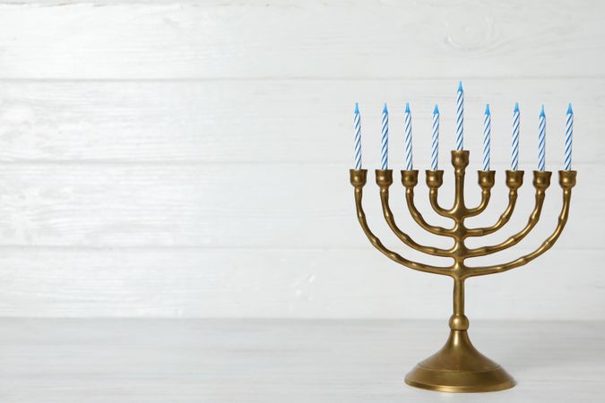 Concept of Jewish holiday, Hanukkah, space for text