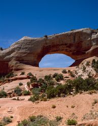 Massive bridge-like arch at Arches National Park, Utah