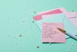 Concept of New Year Resolutions list, new year goals, space for text