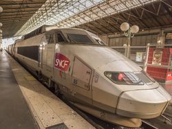 High speed train in Paris Gare du Nord