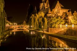 Night scene in Strasbourg with bridges and historical house 4jDQ30