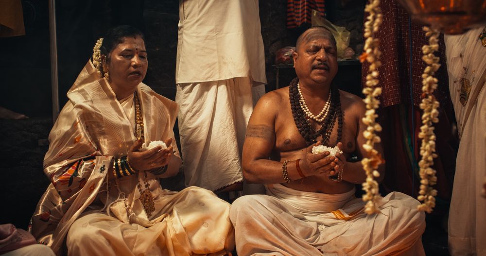 Devoted Hindu Indian Worshipers Praying