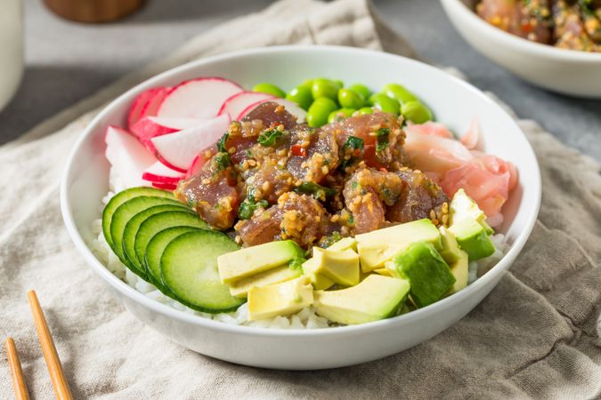 Homemade Hawaiian Tuna Poke Bowl