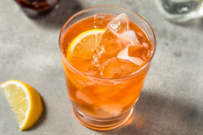 Refreshing Cold Low ABV Bitters and Soda Mocktail