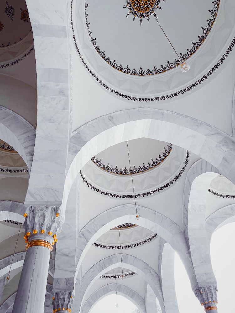 Ceiling detail in marble mosque