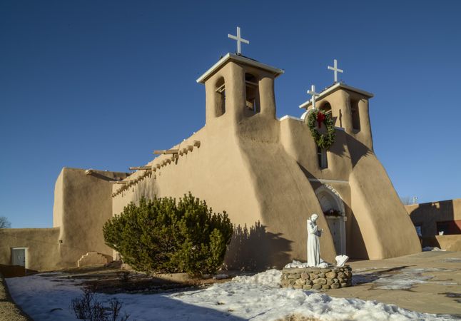 The San Francisco de Asis Mission church in Ranchos de Taos, south of Taos, New Mexico