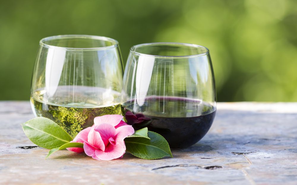 Wine with Pink Flower outdoors