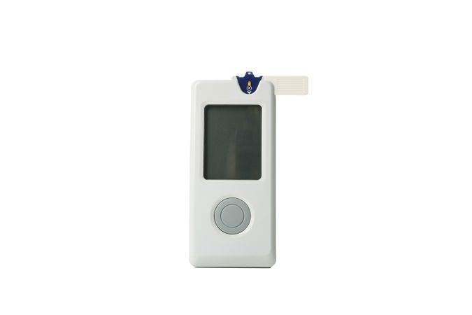 Blood glucose meter isolated on light background