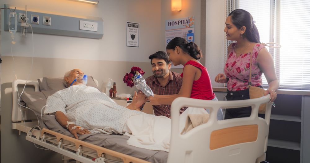 Family United and Showing Moral Support to an Mature Member After Surgery