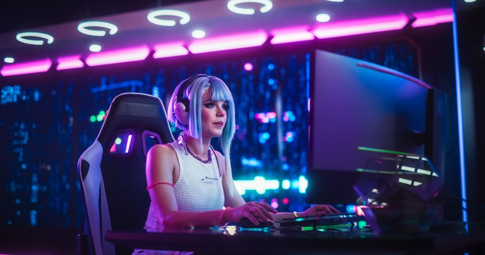 Young Female Talking to Her Online Friends