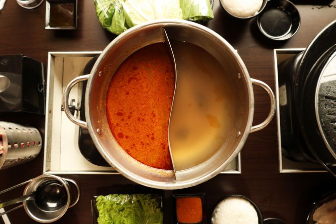 Two Various Steamboat Stock on Chinese Pan