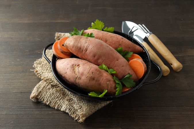 Sweet potato, concept of healthy food, vegetables