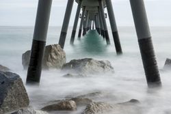 Under old pier called Pont del Petroli, Badalona, Spain