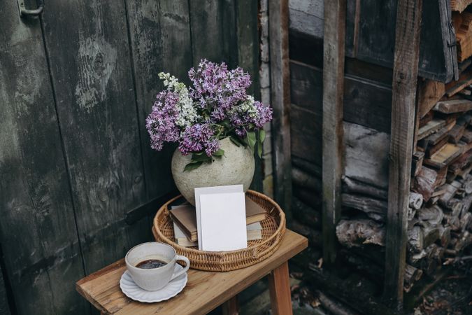 Moody rustic spring outdoor still life