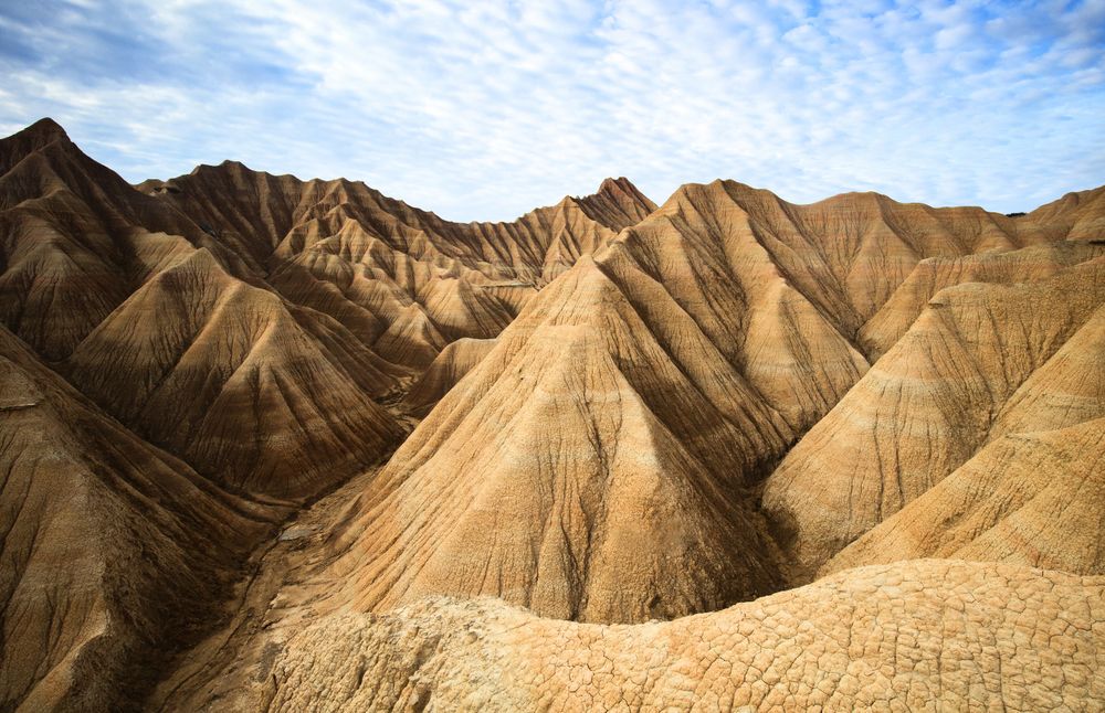 Rock mountains desert hills and blue sky