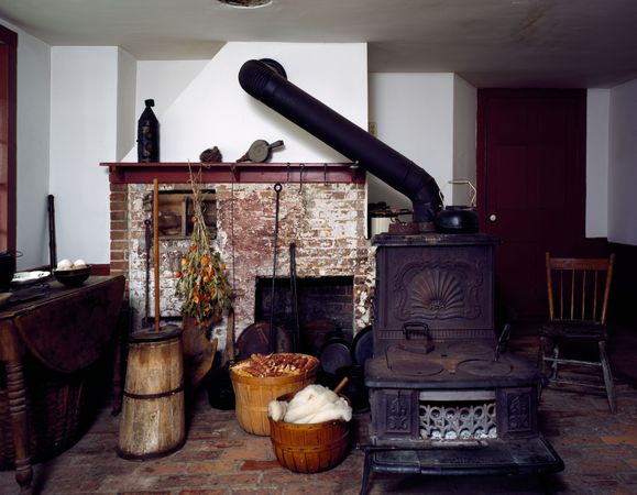 Kitchen range at the Kirkwood Ranch on the Snake River, Idaho