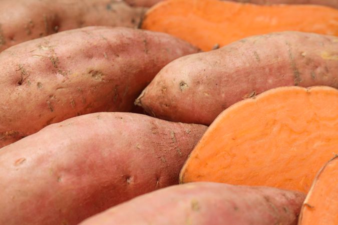 Sweet potato, concept of healthy food, vegetables