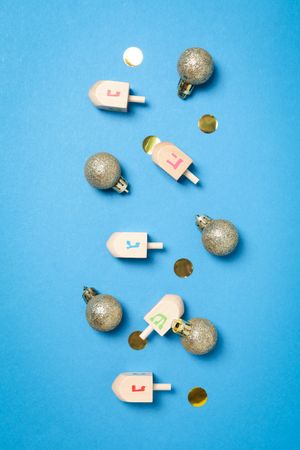 Concept of Jewish holiday, Hanukkah, top view