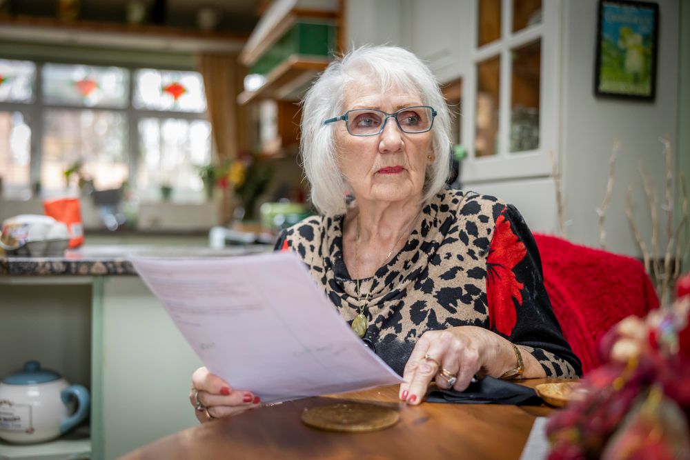 Woman at kitchen table