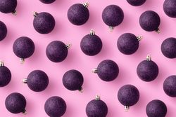 Scattered Purple Christmas baubles