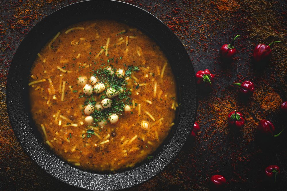 Traditional Harira soup for Ramadan